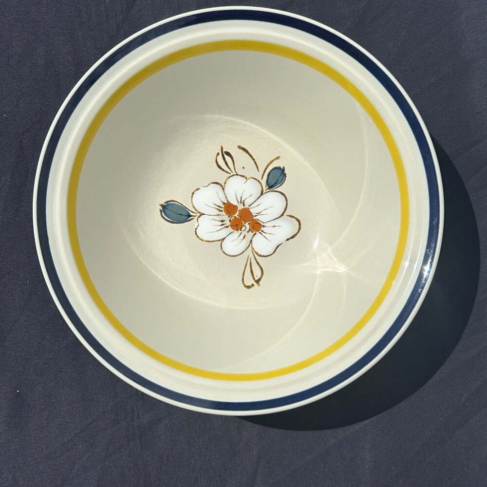 Vintage Acsons Master Piece 8633 Floral Stoneware Serving Bowl Japan
